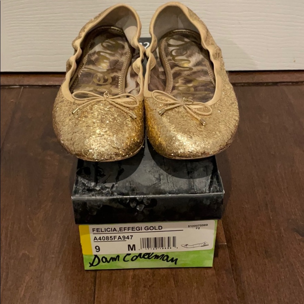 Sam Edelman gold flats